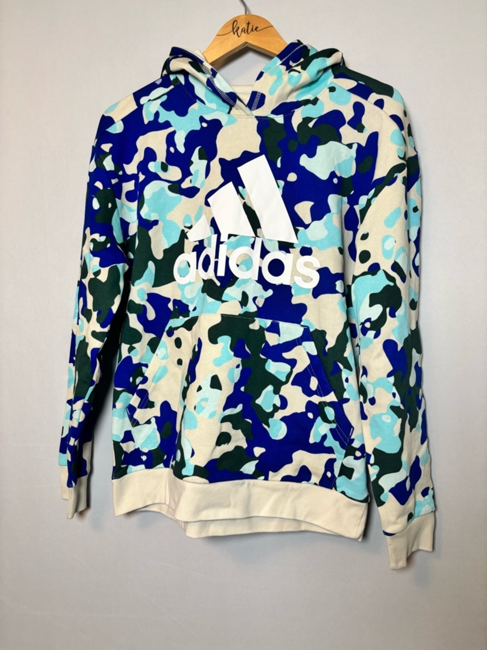 Adidas Youth Boys Hoodie/Sweatshirt Navy White Camo Size XL